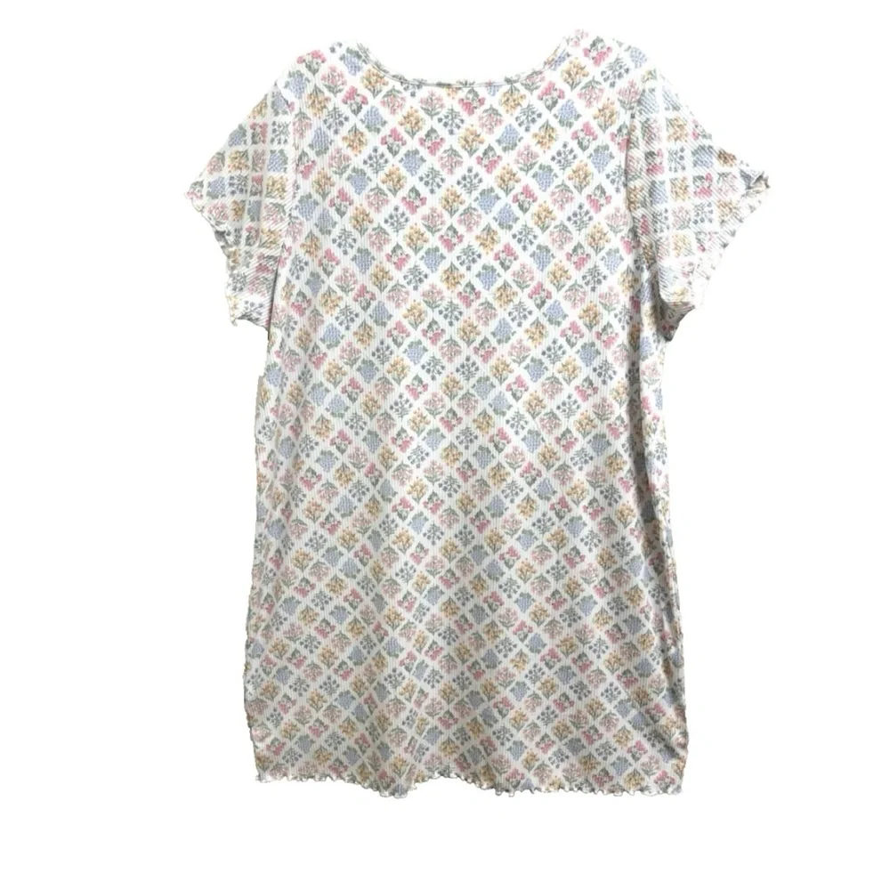 LAURA ASHLEY WOMEN SHORT SLEEVE NIGHTGOWN 2X SPRING WILDFLOWERS SUPER SOFT 36